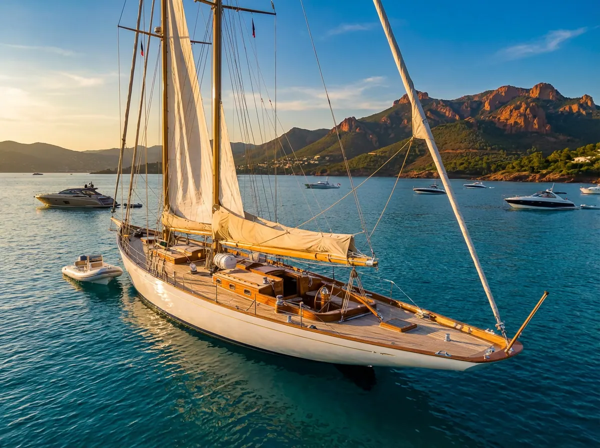 Voilier de luxe dans la rade de Cannes