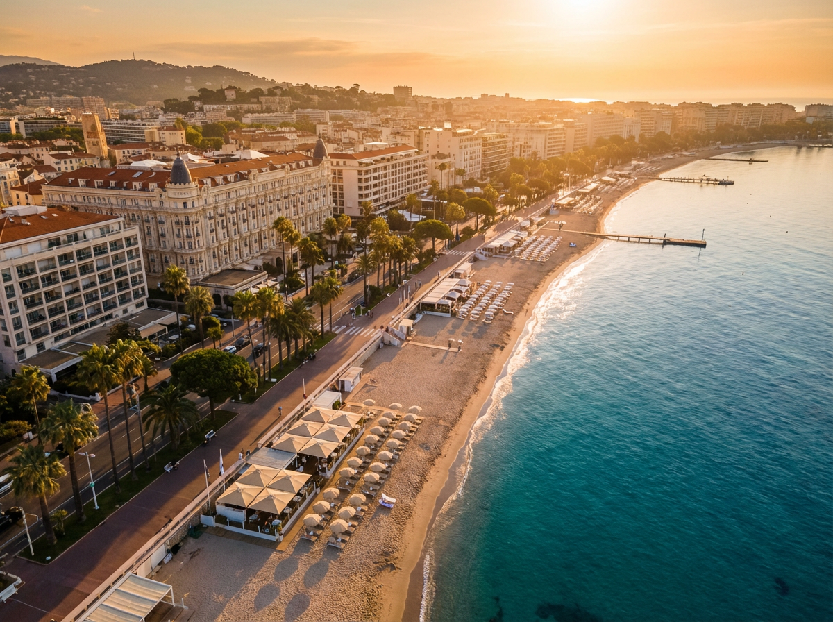 Cannes, la Croisette vue dorée
