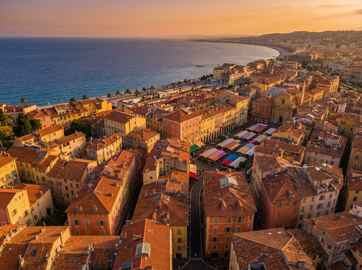 Nice, vieille ville et vue aérienne