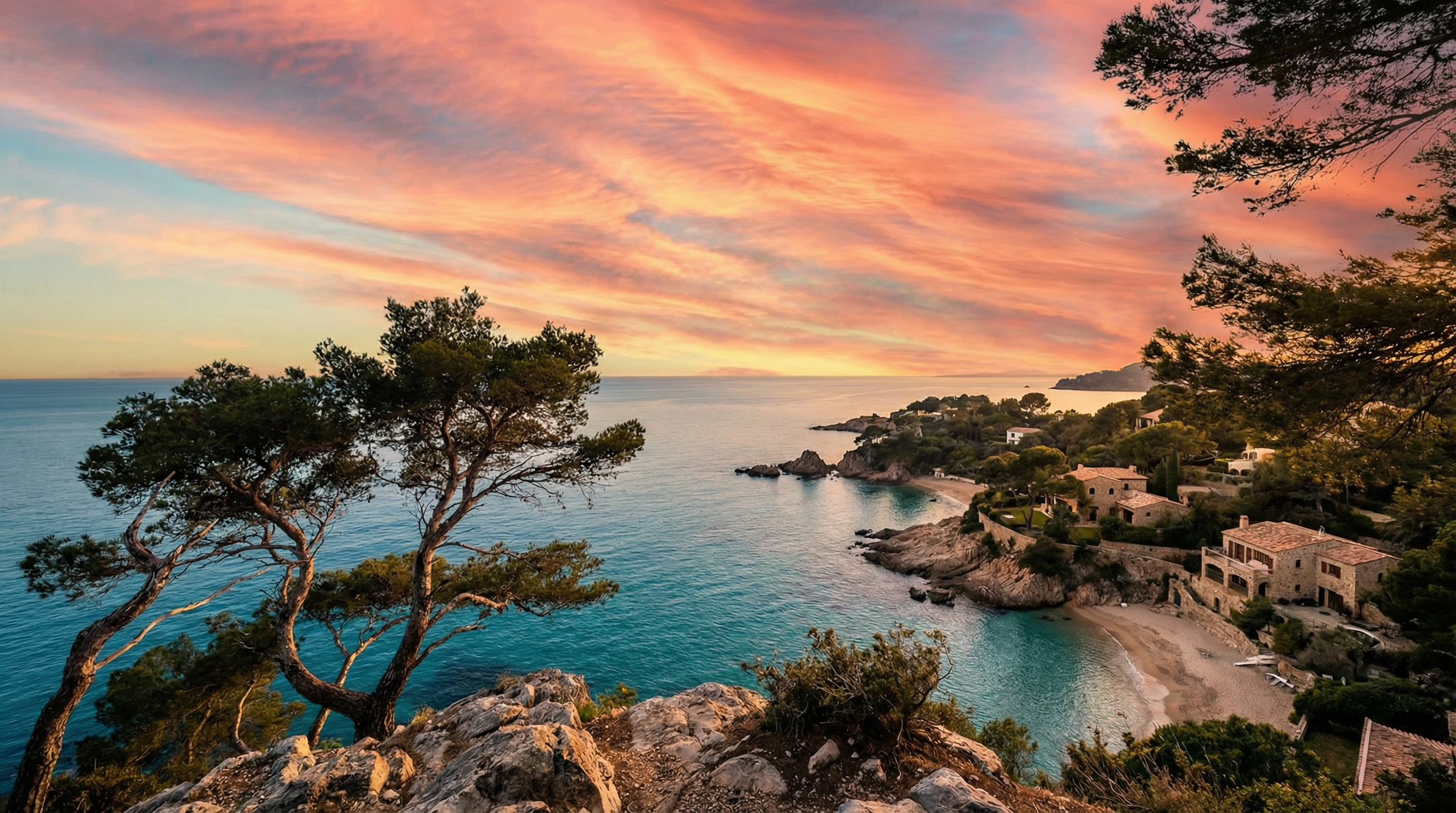 Coucher de soleil sur la Côte d Azur
